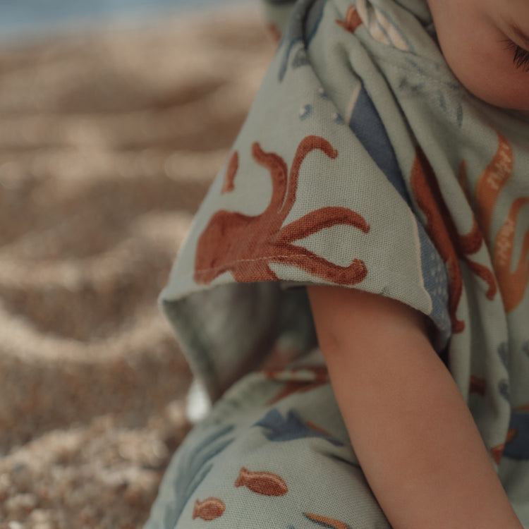 LITTLE DUTCH. Beach Poncho Ocean World Multicolour - One size