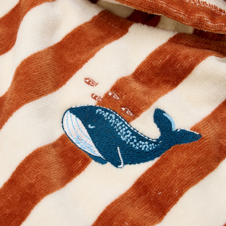 LITTLE DUTCH. Beach Poncho Ocean World Brown Stripe - One size