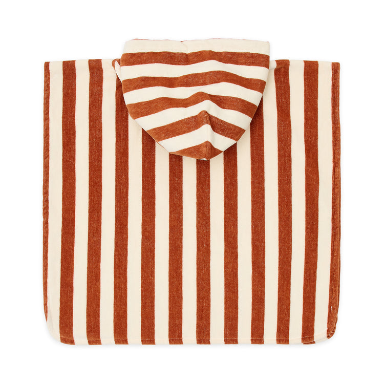 LITTLE DUTCH. Beach Poncho Ocean World Brown Stripe - One size