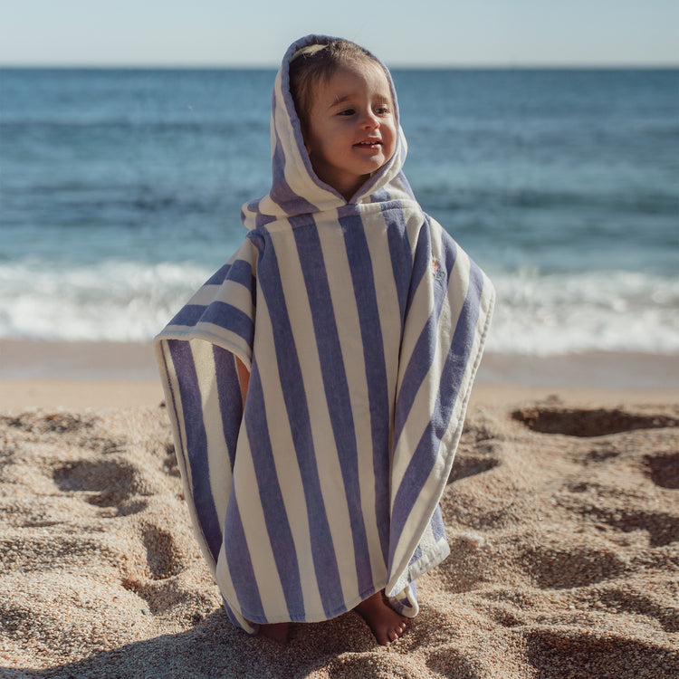 LITTLE DUTCH. Beach Poncho Dreamy Purple Stripe - One size