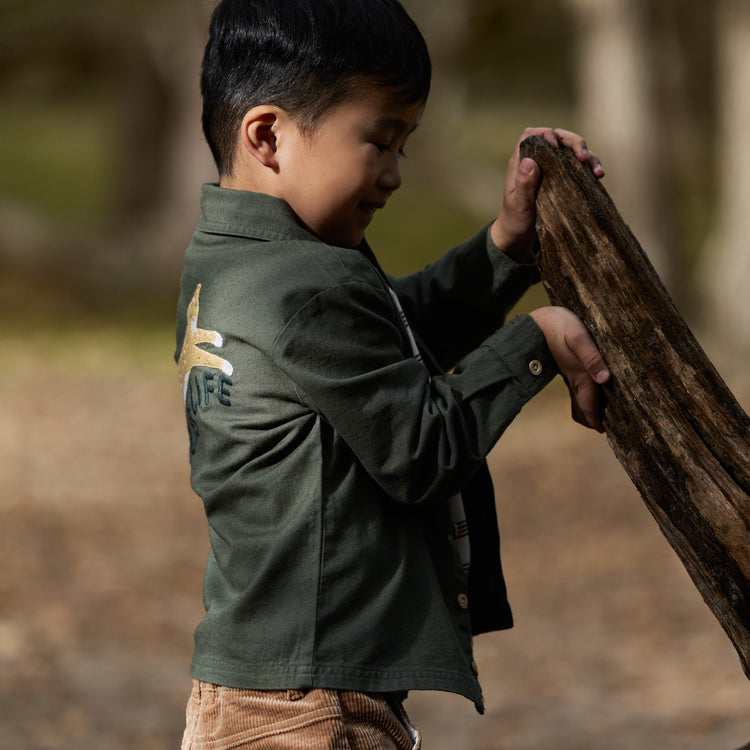 LITTLE DUTCH. Overshirt Deep Olive