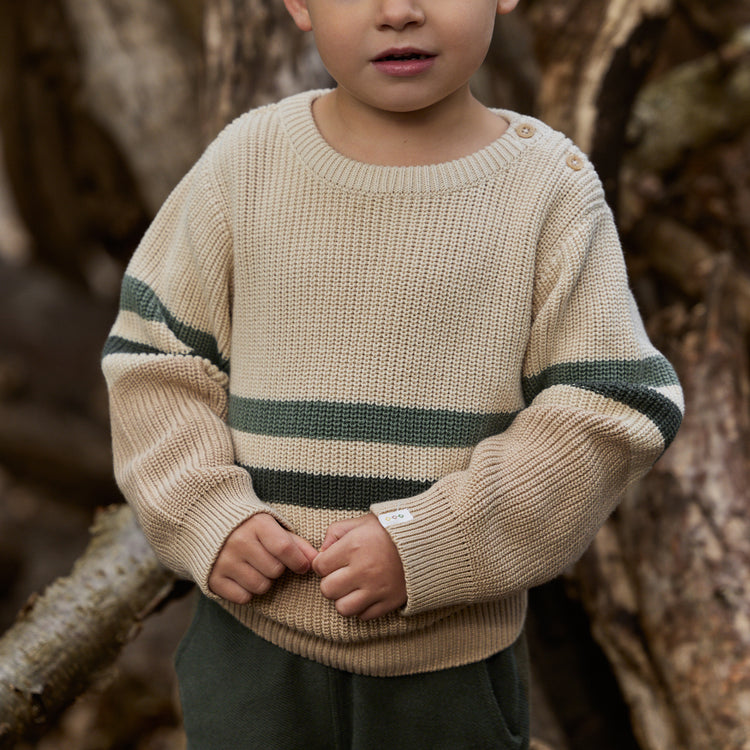 LITTLE DUTCH. Knitted sweater Warm Taupe