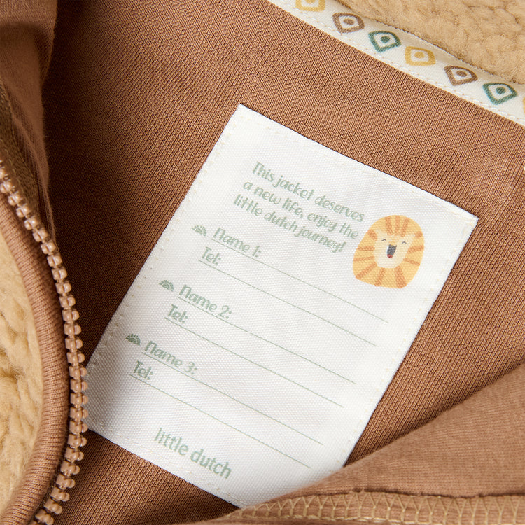 LITTLE DUTCH. Teddy cardigan Warm Taupe