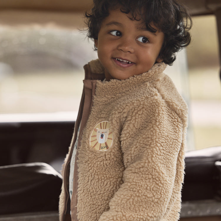 LITTLE DUTCH. Teddy cardigan Warm Taupe