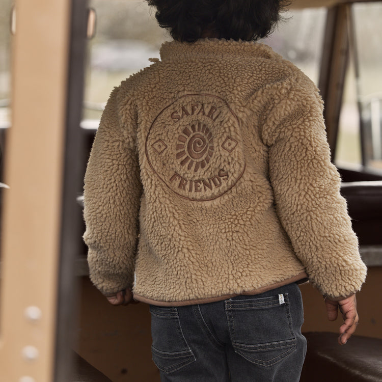 LITTLE DUTCH. Teddy cardigan Warm Taupe