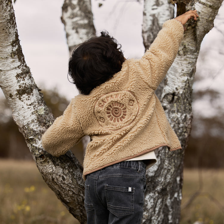 LITTLE DUTCH. Teddy cardigan Warm Taupe