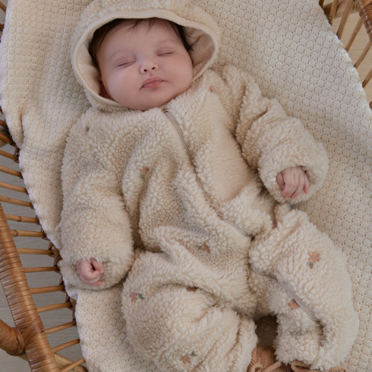 LITTLE DUTCH. Ολόσωμο φορμάκι εξόδου teddy Sand Flowers