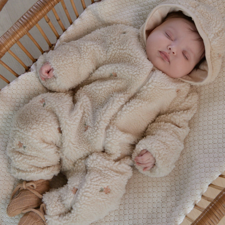 LITTLE DUTCH. Ολόσωμο φορμάκι εξόδου teddy Sand Flowers