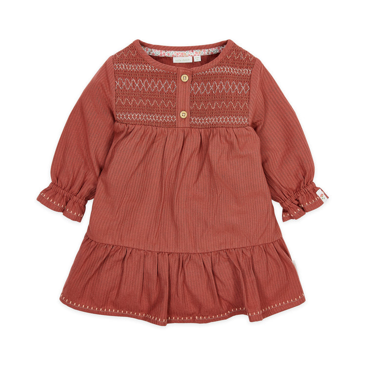 LITTLE DUTCH. Dress long sleeves Deep Berry