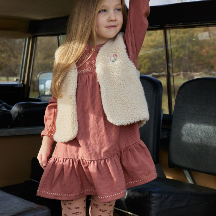 LITTLE DUTCH. Dress long sleeves Deep Berry