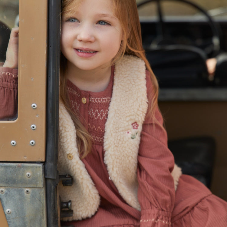 LITTLE DUTCH. Dress long sleeves Deep Berry