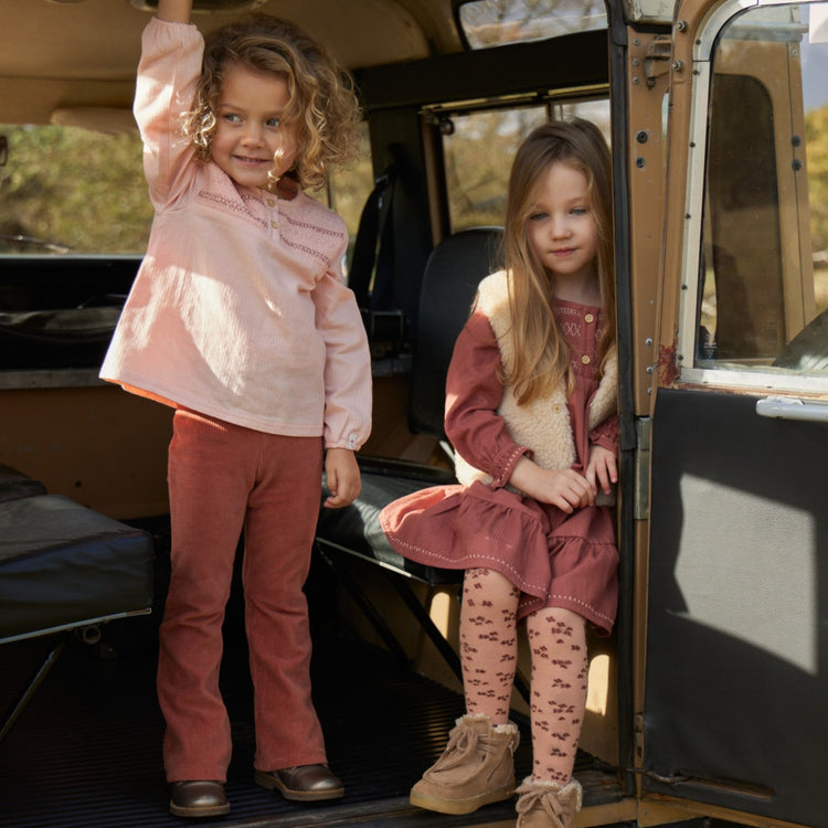 LITTLE DUTCH. Dress long sleeves Deep Berry