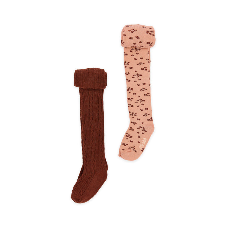 LITTLE DUTCH. Tights 2-pack Safari Friends Multi