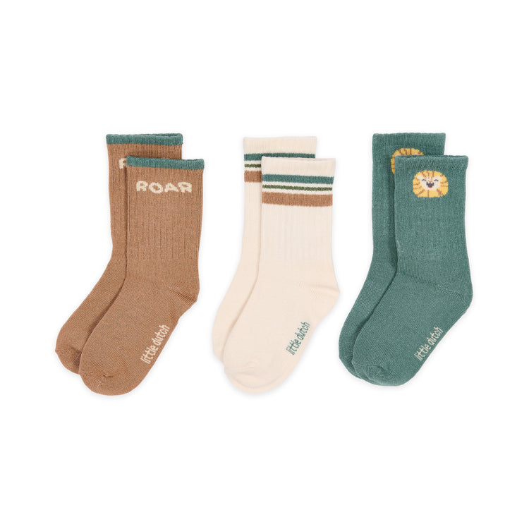 LITTLE DUTCH. Socks 3-pack Safari Friends Boy Multi