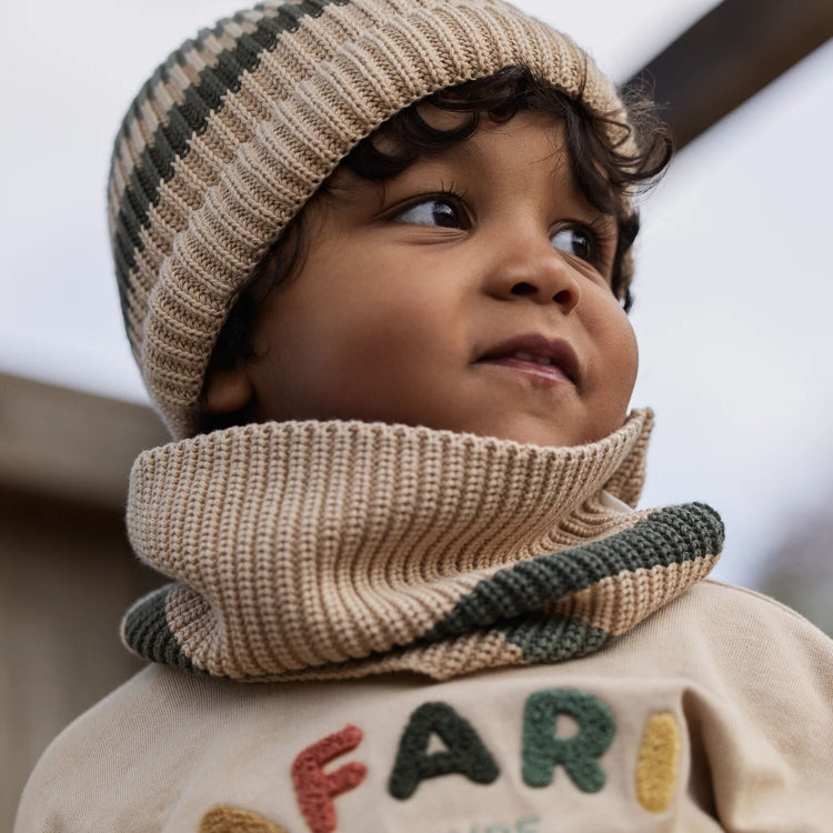 LITTLE DUTCH. Πλεκτό κασκόλ Warm Taupe - One Size