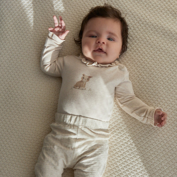 LITTLE DUTCH. Wrap romper long sleeve Vanilla melee