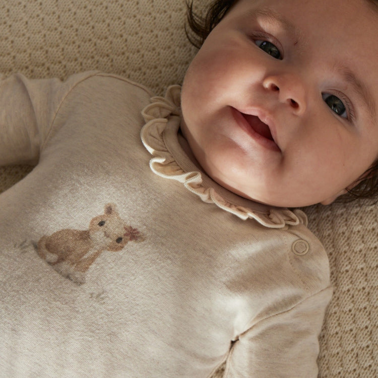 LITTLE DUTCH. Wrap romper long sleeve Vanilla melee