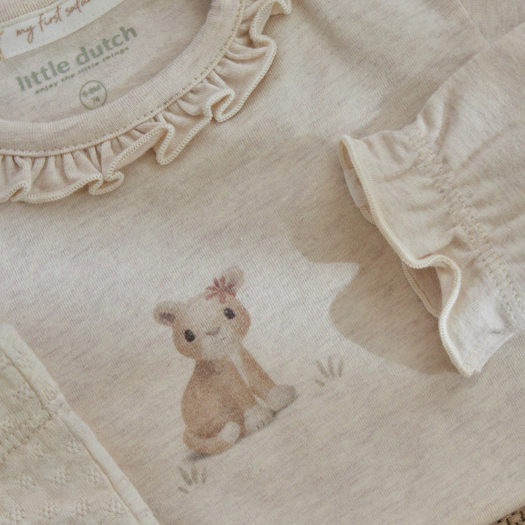 LITTLE DUTCH. Wrap romper long sleeve Vanilla melee