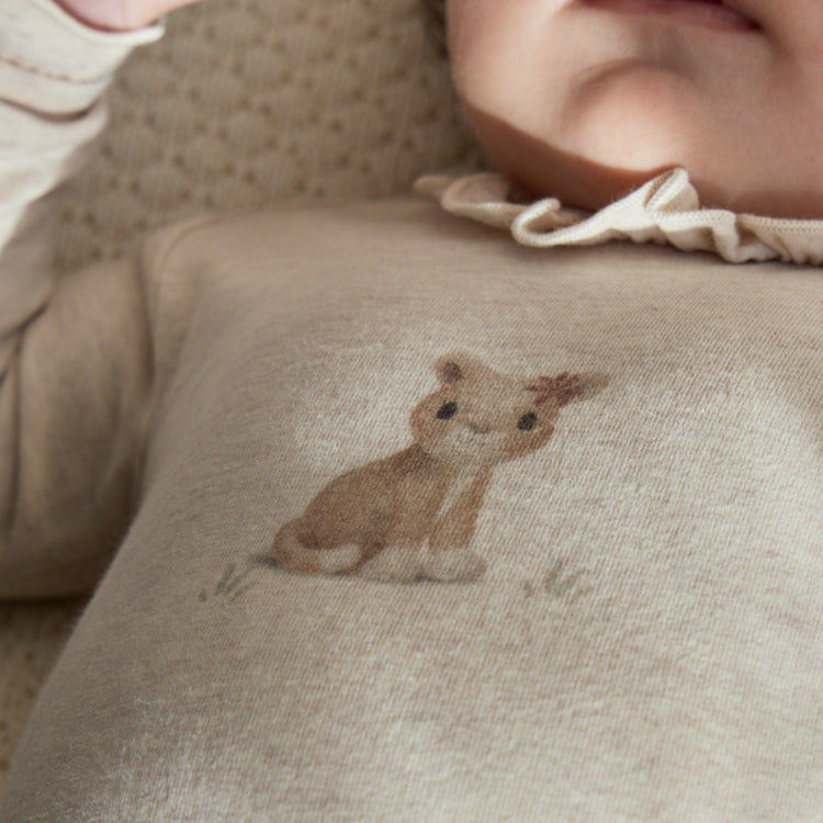 LITTLE DUTCH. Wrap romper long sleeve Vanilla melee