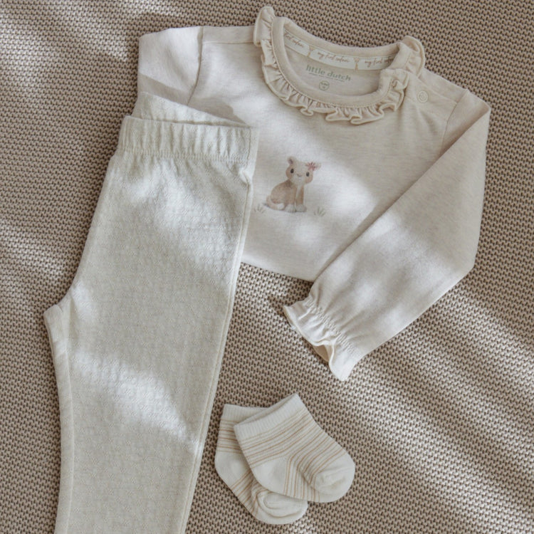 LITTLE DUTCH. Wrap romper long sleeve Vanilla melee