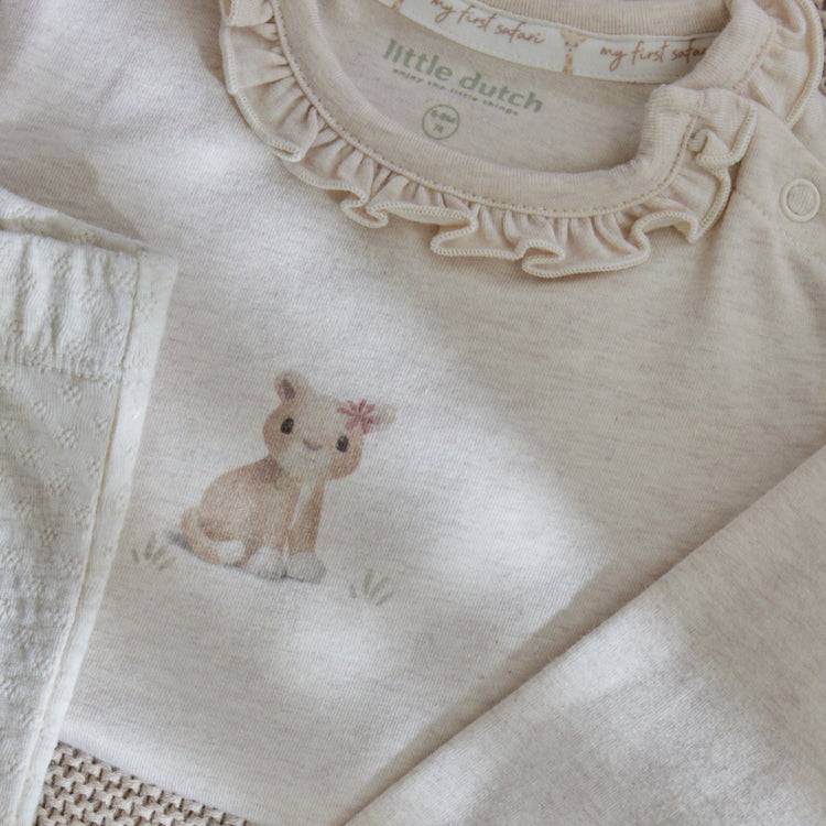 LITTLE DUTCH. Wrap romper long sleeve Vanilla melee