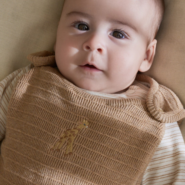 LITTLE DUTCH. Knitted playsuit Soft Tan