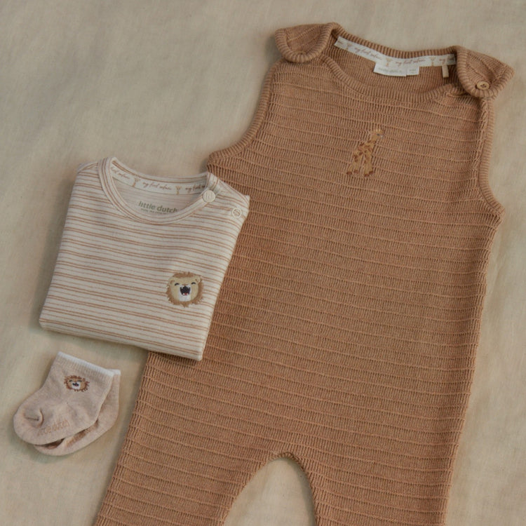 LITTLE DUTCH. Knitted playsuit Soft Tan