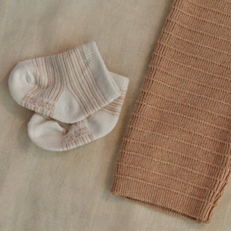 LITTLE DUTCH. Knitted playsuit Soft Tan