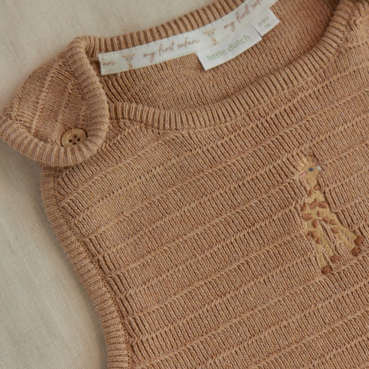 LITTLE DUTCH. Knitted playsuit Soft Tan