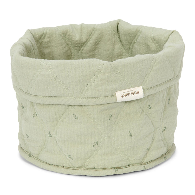 LITTLE DUTCH. Storage basket quilted small Pure Sage