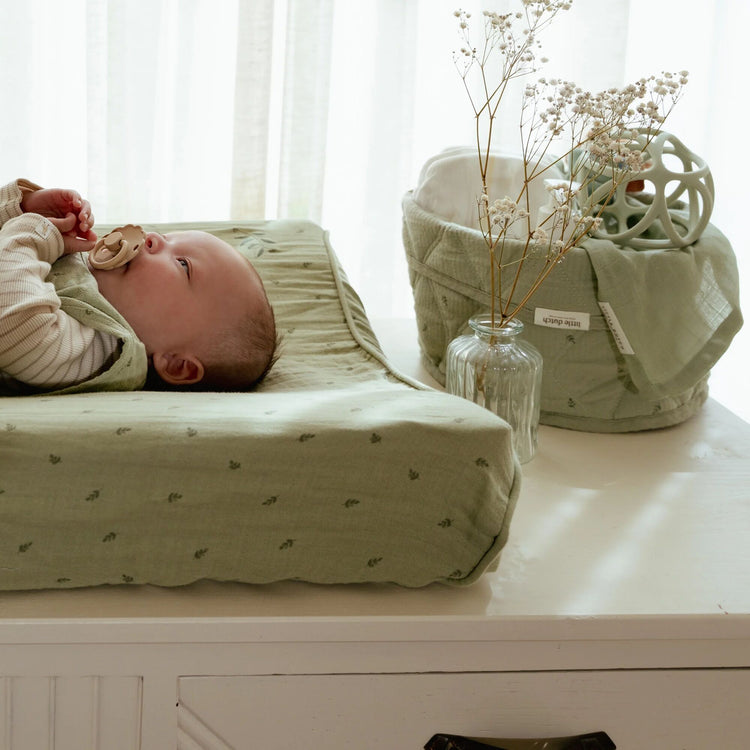 LITTLE DUTCH. Storage basket quilted small Pure Sage