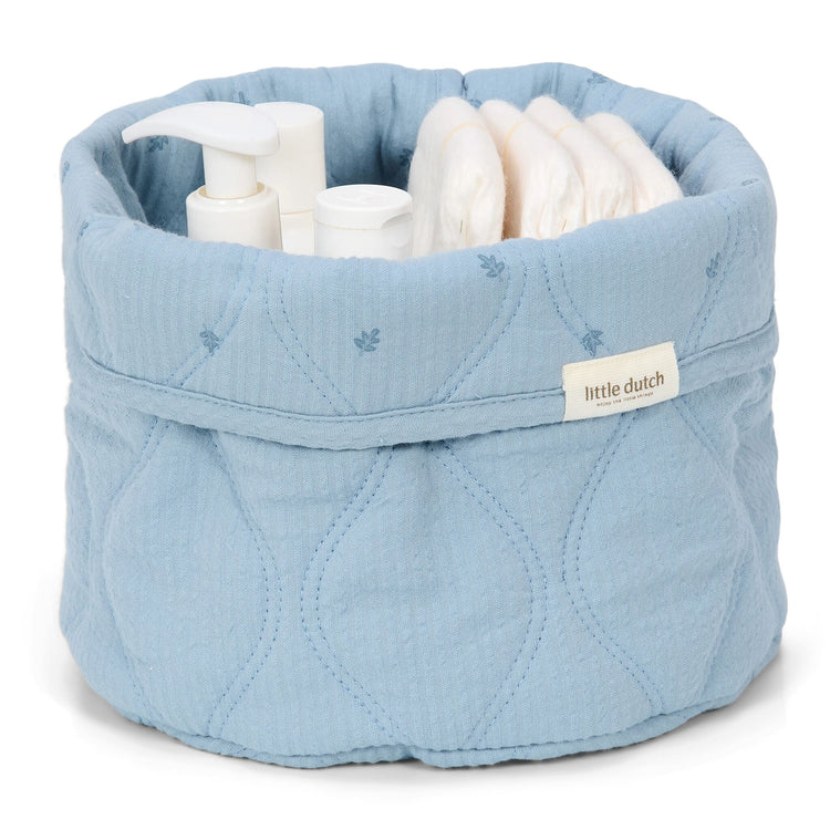 LITTLE DUTCH. Καλάθι αλλαξιέρας καπιτονέ μικρό Pure Denim Blue