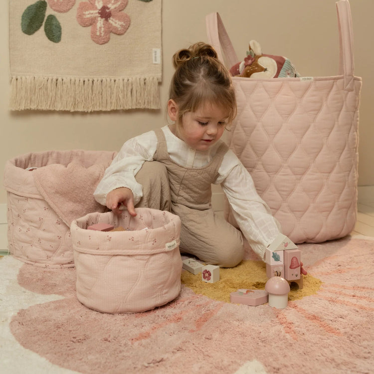LITTLE DUTCH. Storage basket quilted small Pure Blossom