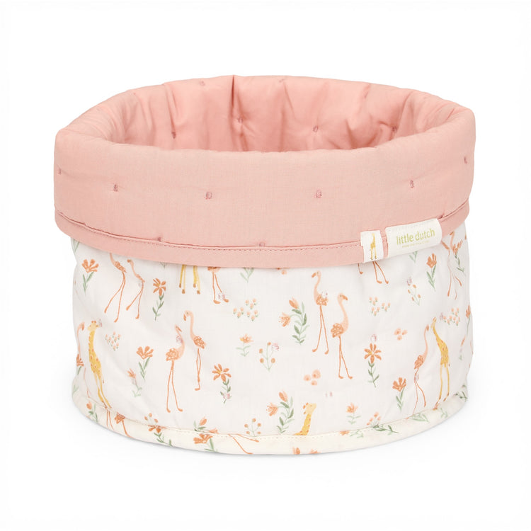 LITTLE DUTCH. Storage basket quilted small Blooming Safari