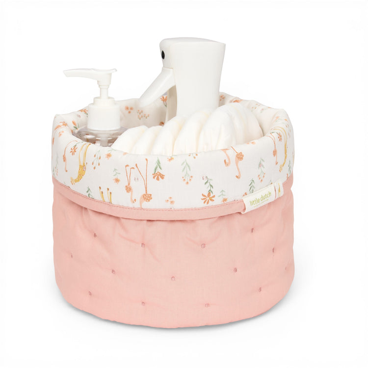 LITTLE DUTCH. Storage basket quilted small Blooming Safari