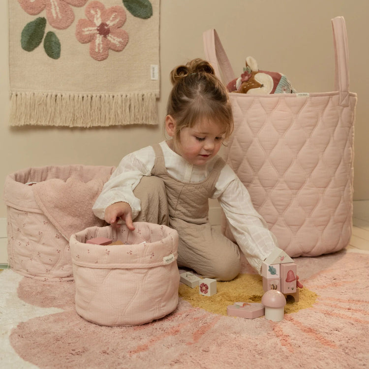 LITTLE DUTCH. Storage basket quilted large Pure Blossom