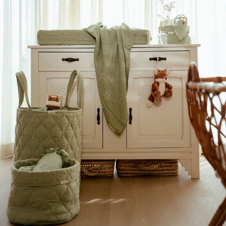 LITTLE DUTCH. Storage basket with handles large Pure Sage