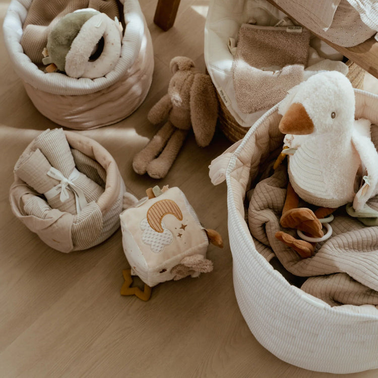 LITTLE DUTCH. Storage basket with handles large Pure Soft Beige Stripe