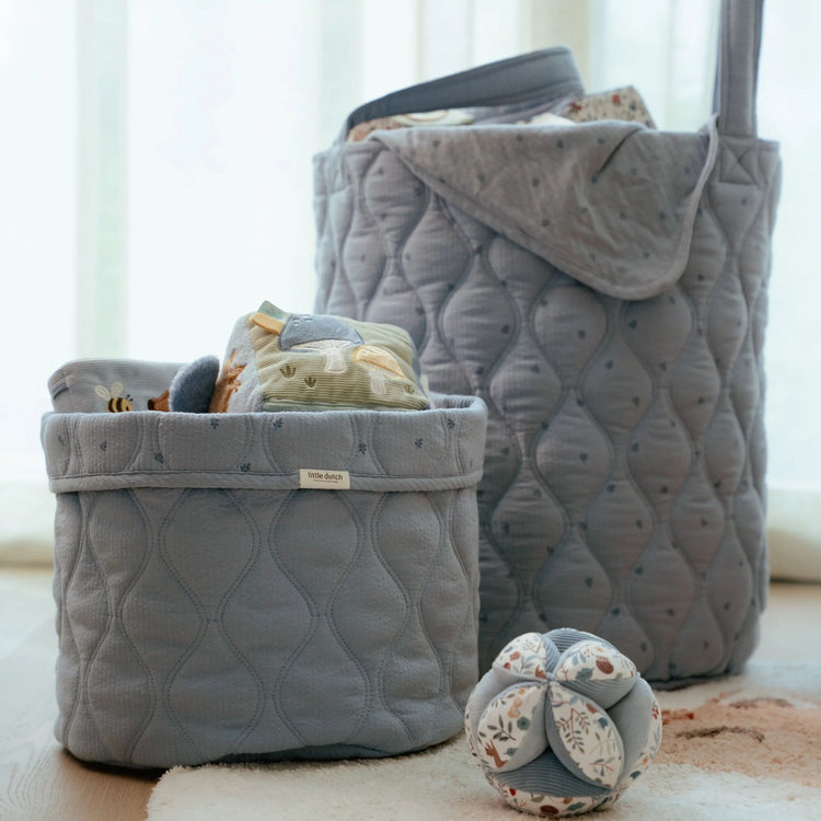 LITTLE DUTCH. Storage basket with handles large Pure Denim Blue