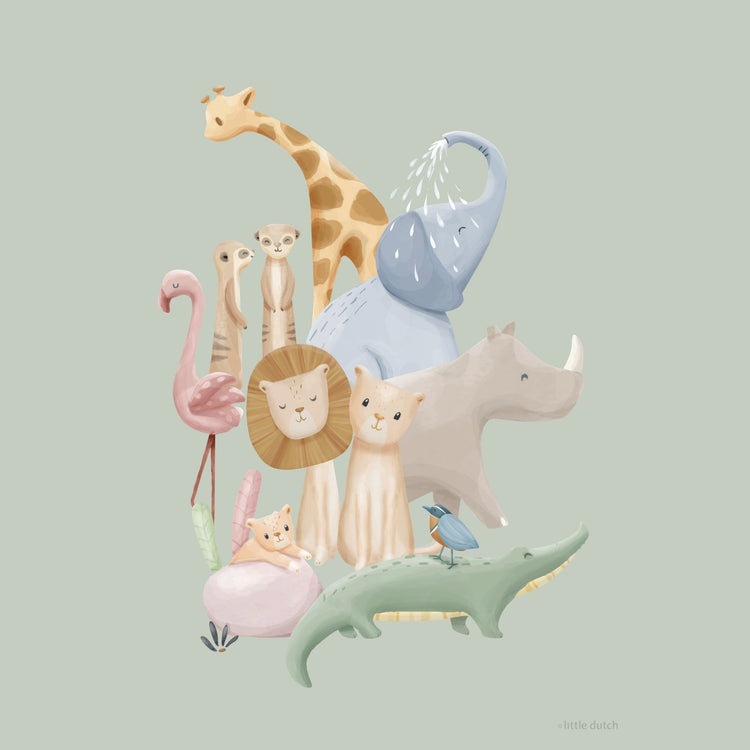 LITTLE DUTCH. Αφίσα A3 Safari Friends