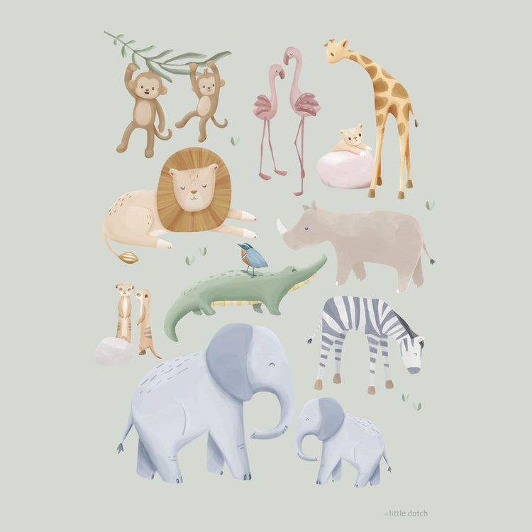 LITTLE DUTCH. Αφίσα A3 Safari Friends