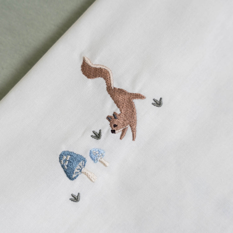 LITTLE DUTCH. Cot sheet Embroidered Mushrooms