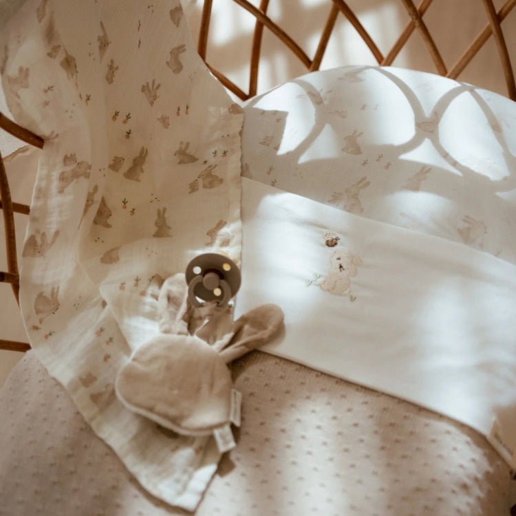 LITTLE DUTCH. Σεντόνι με κέντημα Baby Bunny 110x140