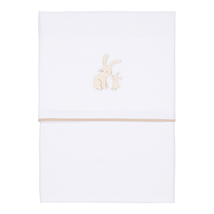 LITTLE DUTCH. Bassinet sheet embroidered Baby Bunny 70x100