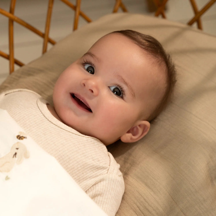 LITTLE DUTCH. Fitted bassinet sheet Pure Soft Beige