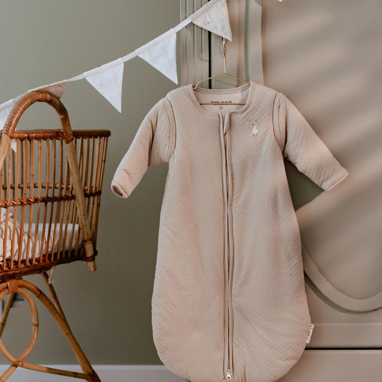 LITTLE DUTCH. Winter sleeping bag jacquard Soft Beige 70cm