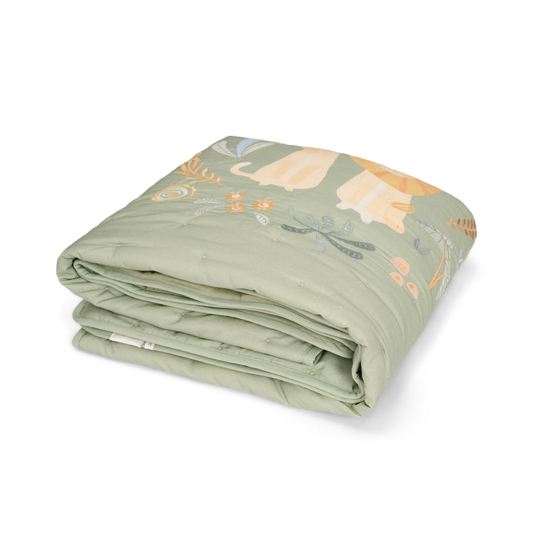 LITTLE DUTCH. Quilted bedspread with embroidery Safari Wonders 110x140