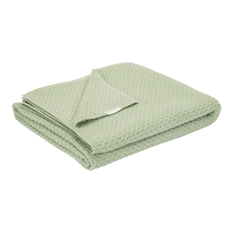 LITTLE DUTCH. Knitted cot blanket Pure Sage