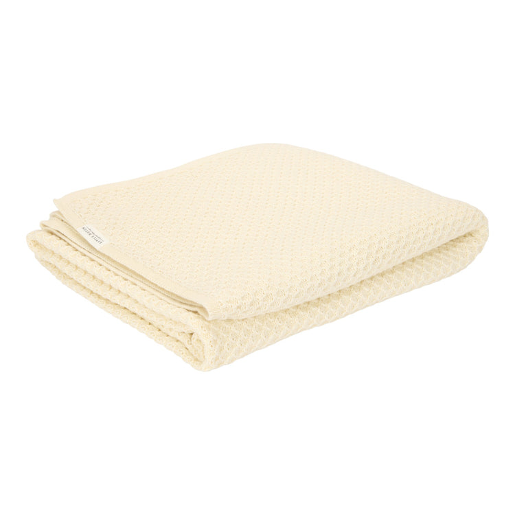 LITTLE DUTCH. Knitted bassinet blanket Pure Soft White