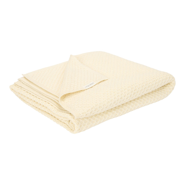 LITTLE DUTCH. Knitted bassinet blanket Pure Soft White